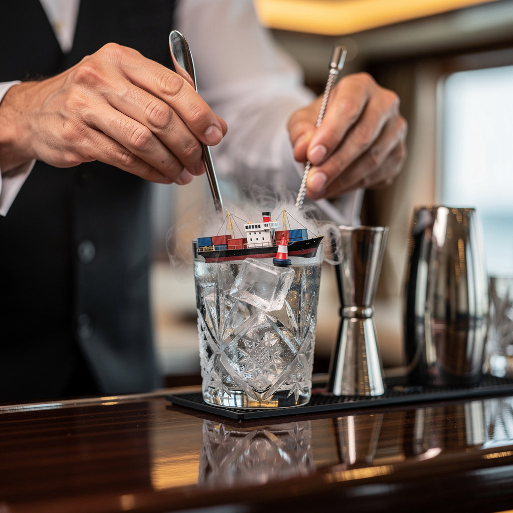 Strait of Hormuz Cruises Strait Lounge with live marine traffic monitoring and premium cocktails