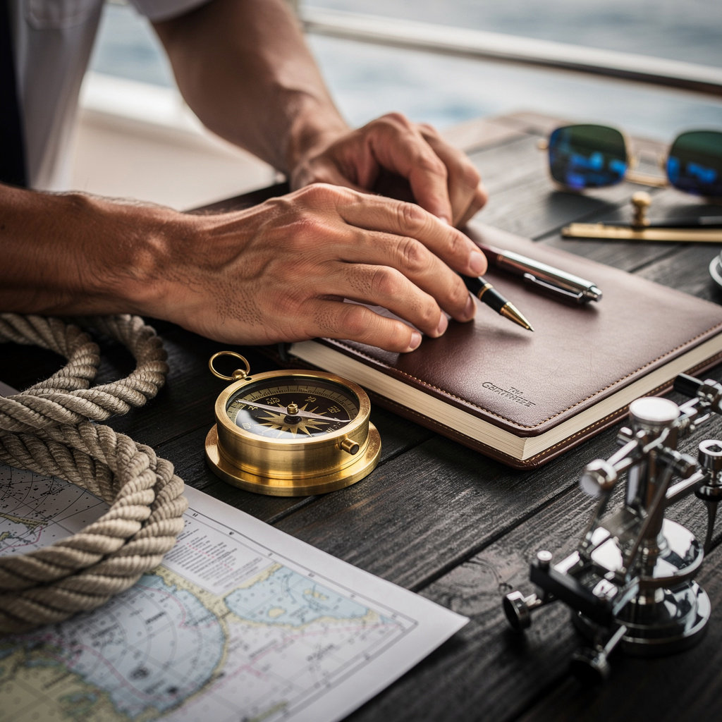 Strait of Hormuz Cruises luxury ocean sunset with navy destroyer silhouette - exclusive cruise packages